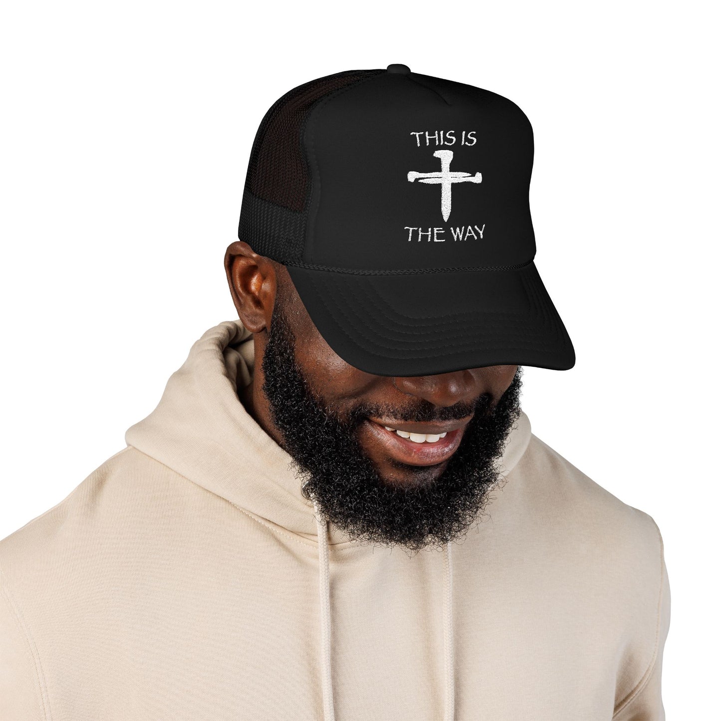 Faith-Inspired Foam Trucker Hat | Christian Embroidered Cap for Casual Wear, Gifts for Him, Religious Events, Everyday Style