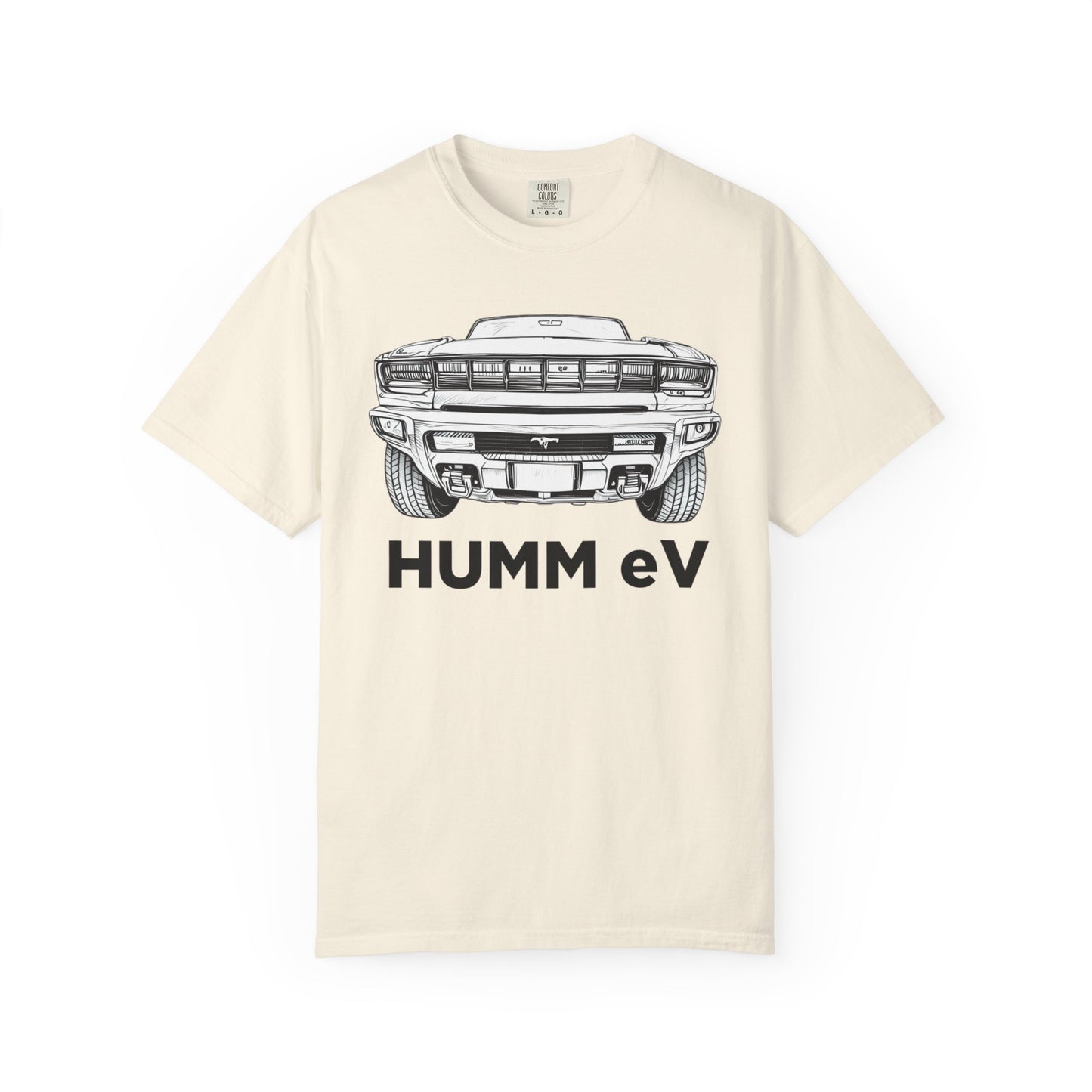 Humm EV Graphic Tee | Unisex Garment-Dyed T-shirt | Casual Wear, Gift for Car Enthusiasts, Unique Style, Cool Soft Cotton Shirt