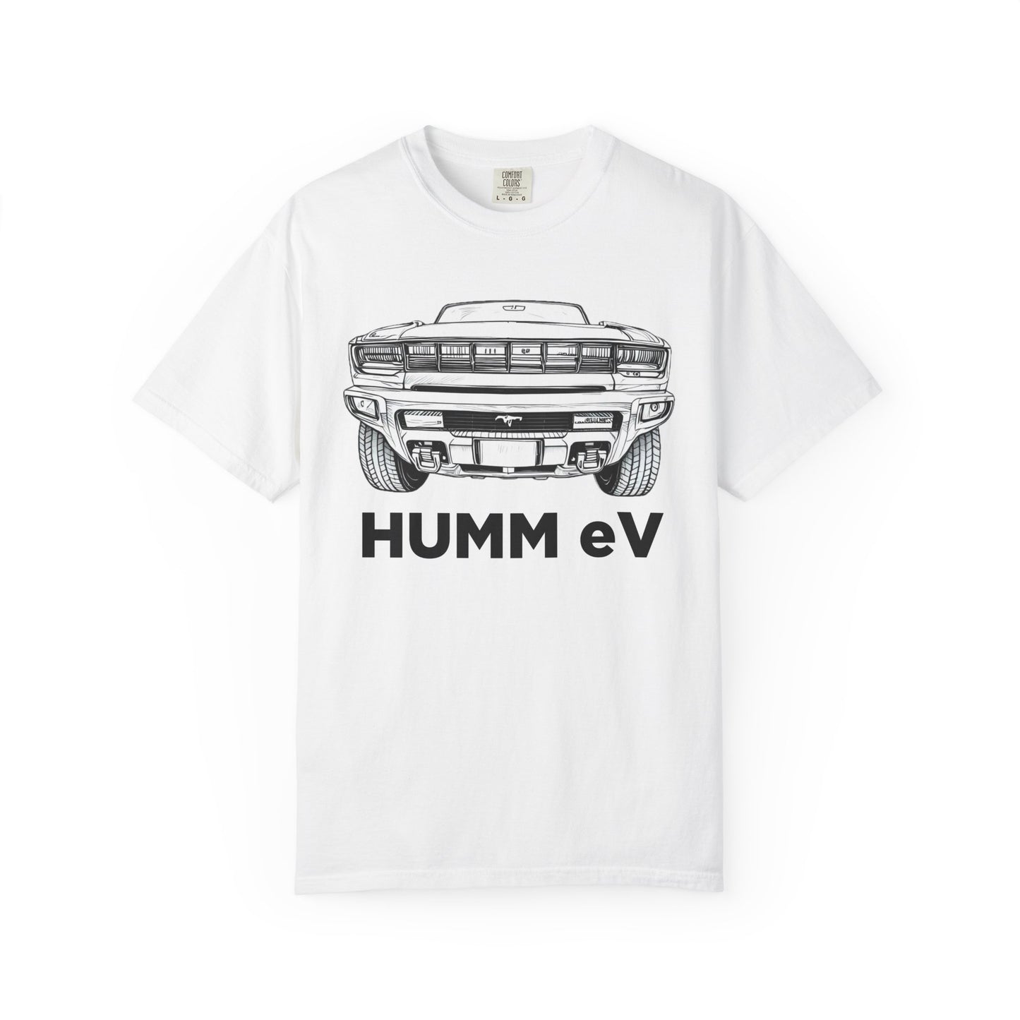 Humm EV Graphic Tee | Unisex Garment-Dyed T-shirt | Casual Wear, Gift for Car Enthusiasts, Unique Style, Cool Soft Cotton Shirt