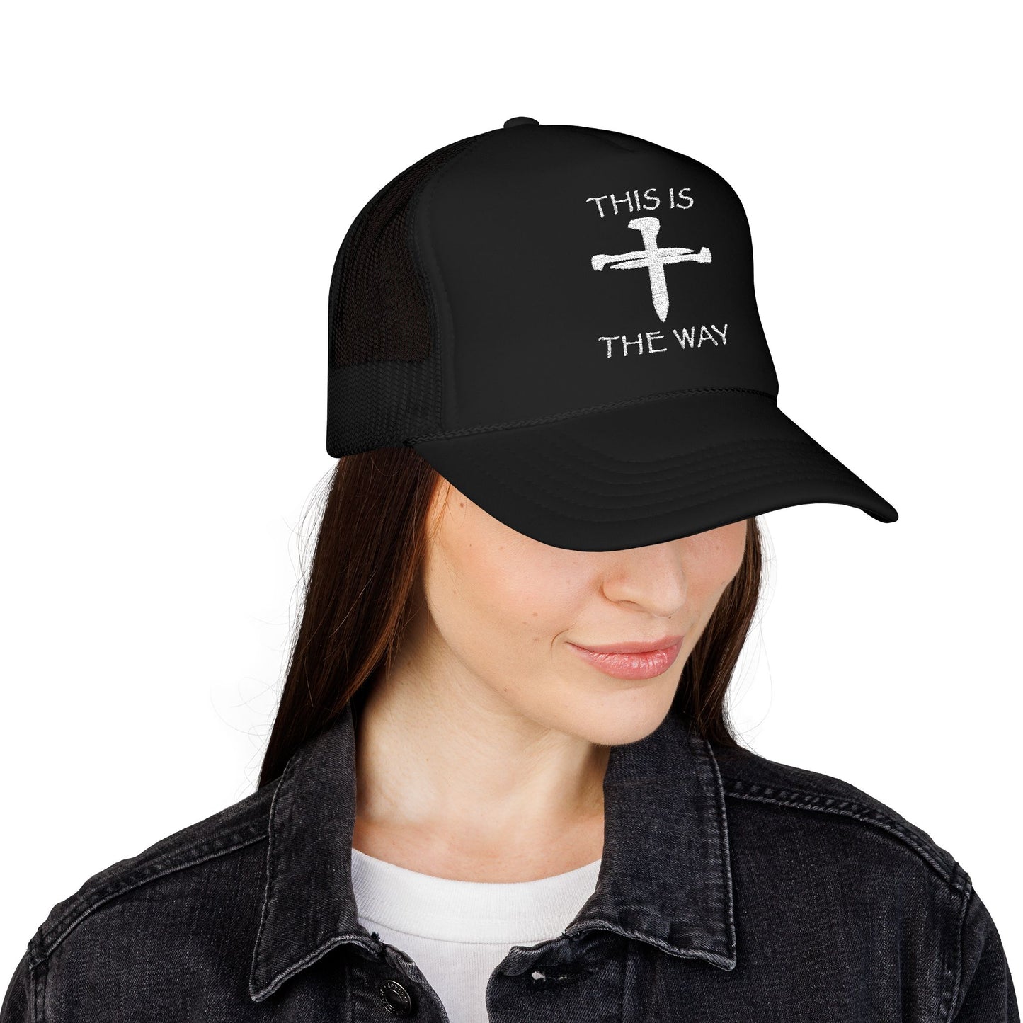 Faith-Inspired Foam Trucker Hat | Christian Embroidered Cap for Casual Wear, Gifts for Him, Religious Events, Everyday Style