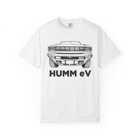 Humm EV Graphic Tee | Unisex Garment-Dyed T-shirt | Casual Wear, Gift for Car Enthusiasts, Unique Style, Cool Soft Cotton Shirt