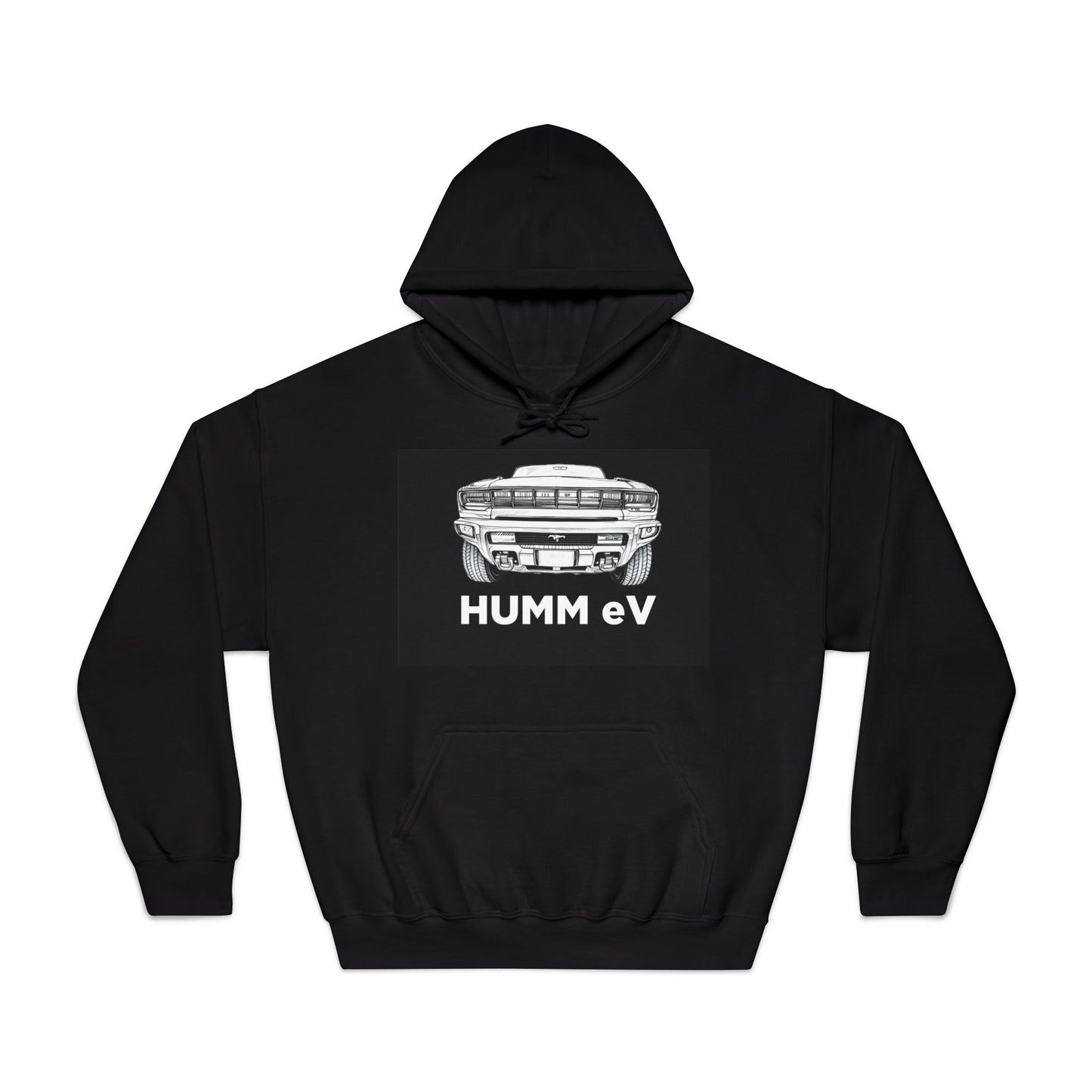 Hooded Sweatshirt with Humm EV Design - Cozy Gift for Car Lovers, Unisex, Casual Wear, Car Enthusiast Apparel, Gift for Him/Her