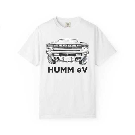 Humm EV Graphic Tee | Unisex Garment-Dyed T-shirt | Casual Wear, Gift for Car Enthusiasts, Unique Style, Cool Soft Cotton Shirt
