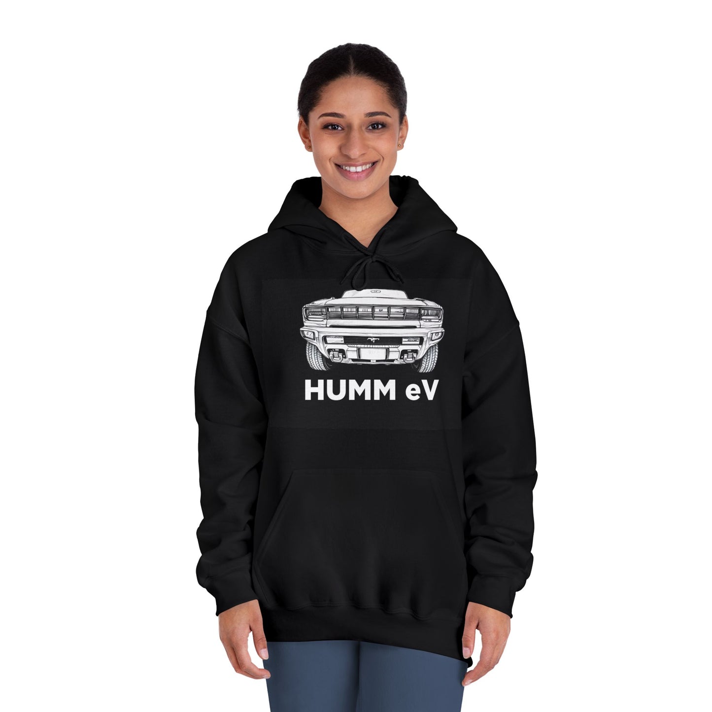 Hooded Sweatshirt with Humm EV Design - Cozy Gift for Car Lovers, Unisex, Casual Wear, Car Enthusiast Apparel, Gift for Him/Her