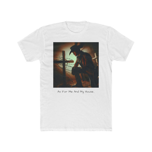 Cowboy Cross Tee - Joshua 24:15 Unisex Cotton Crew