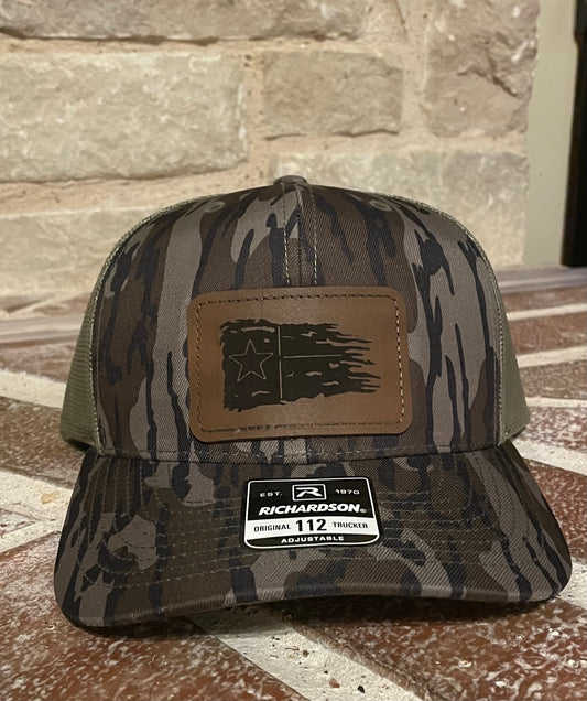 Bottomland Camo Texas Flag Trucker Hat